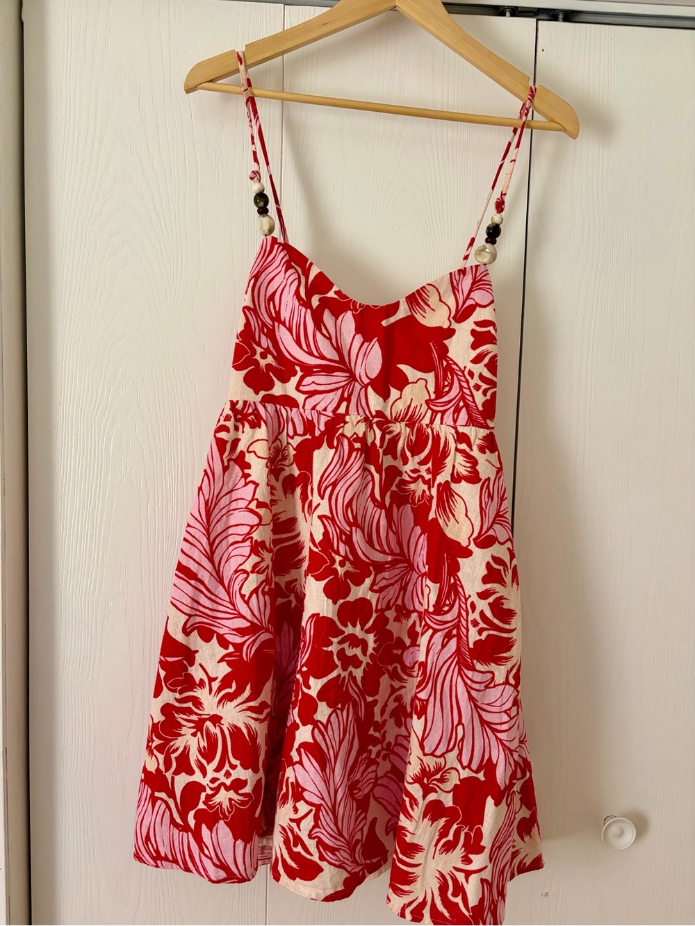 Abercrombie & Fitch Red and Pink Floral Midi Sundress